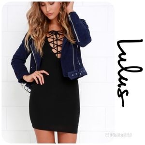 LULU’S Black Lined Bodycon Dress Sz XS NWOT